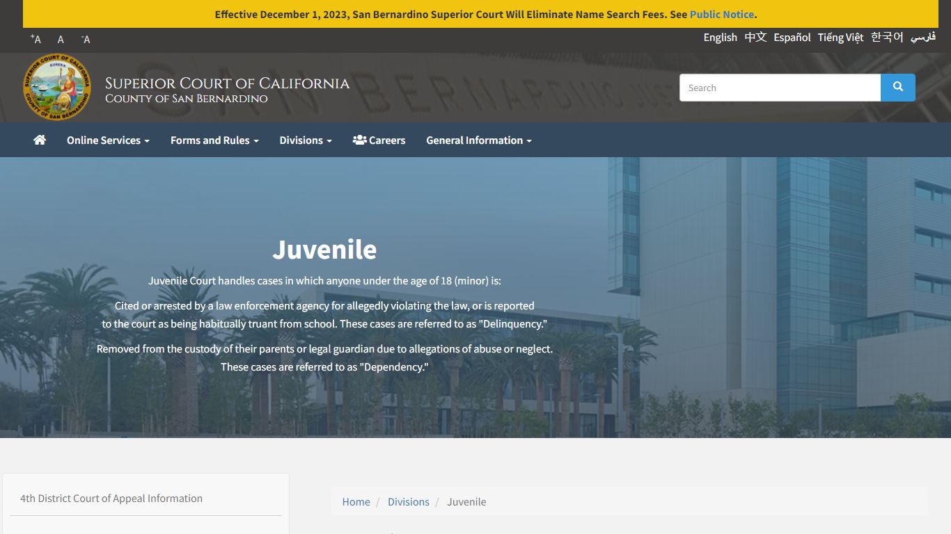 Juvenile | Superior Court of California