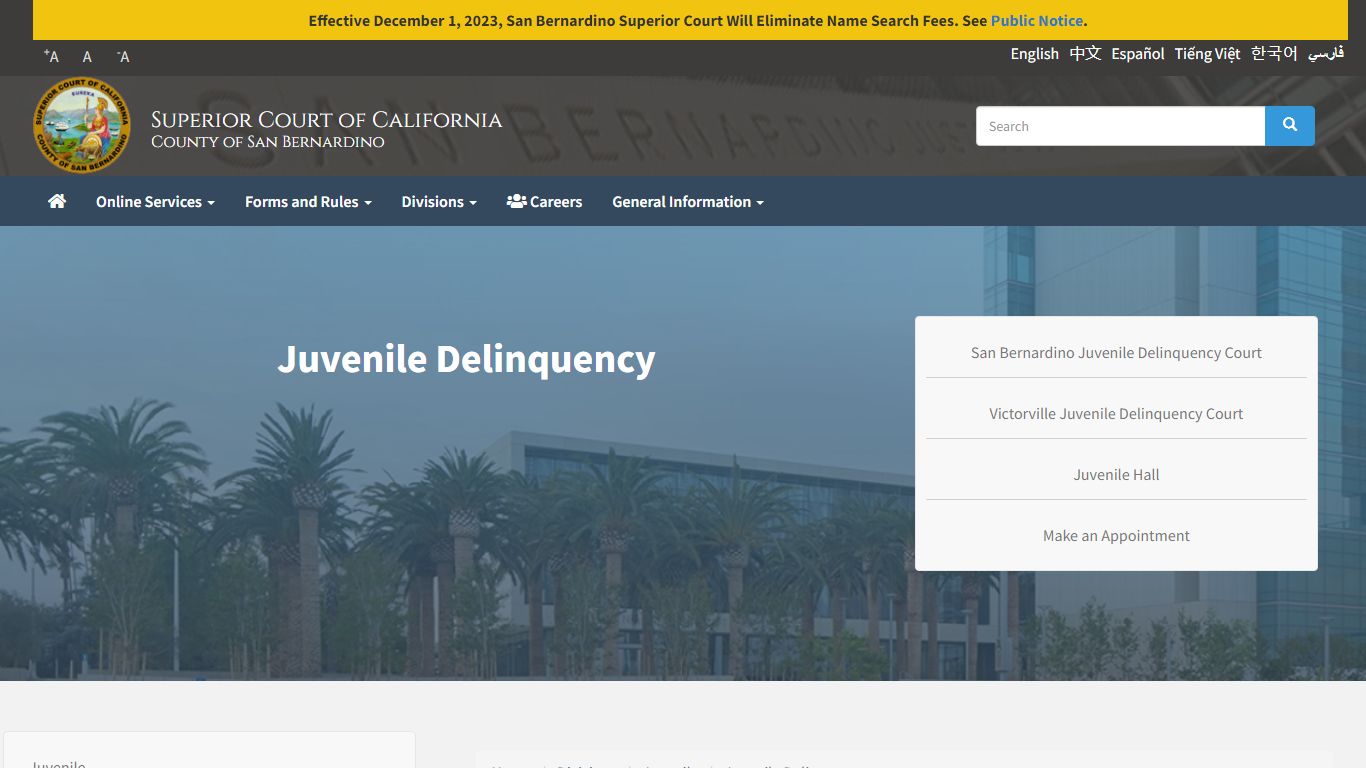 Juvenile Delinquency | Superior Court of California